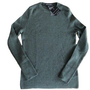 Saks Fifth Avenue Ribbed Sweater in Fatigue Green Heather Size: S NWT